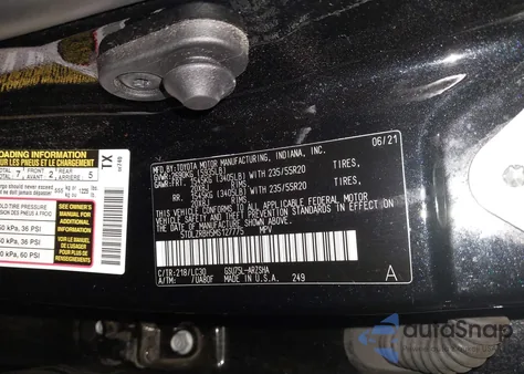 2021 Toyota Highlander Xse z USA, uszkodzony, nr VIN 5TDLZRBH5MS127775